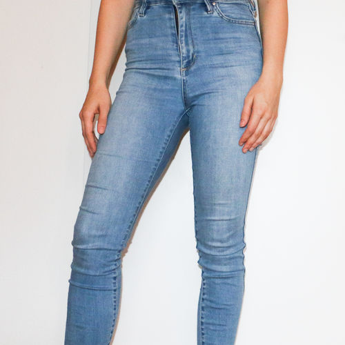 High waisted blue Skinny Jeans
